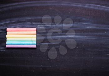 Flag  of a LGBT from multi-colored chalks on a chalkboard