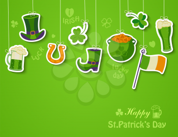 Poster, banner or background for Happy St Patricks day, vector illustration.