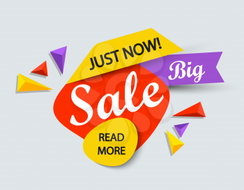 Just now sale banner. Sale and discounts. Vector illustration.