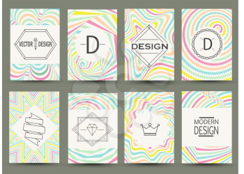Set of modern flyer pages. Logos and Identity Elements, Labels and Badges, Frames and Backgrounds.