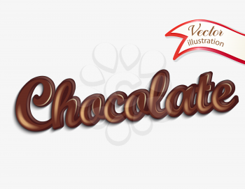Chocolate text made of chocolate vector design element.