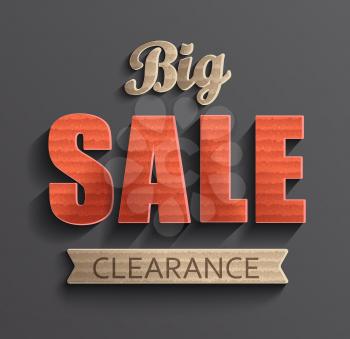 Banner with big sale inscription. Sale and discounts. Vector illustration