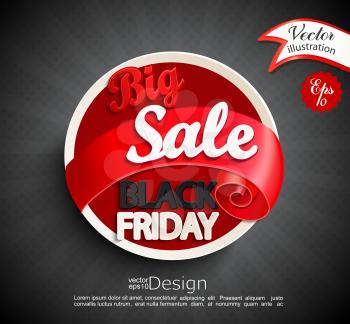 Big sale - Black Friday inscription design template. Black Friday banner. Vector illustration