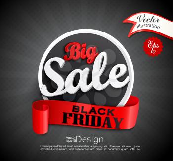 Big sale - Black Friday inscription design template. Black Friday banner. Vector illustration.