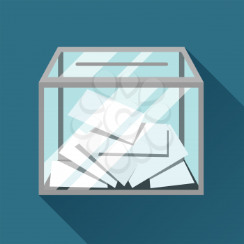 Voting papers in ballot box. Political elections illustration for banners, web sites and flayers.