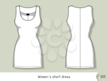 Women short dress. Template for design, easily editable by layers.