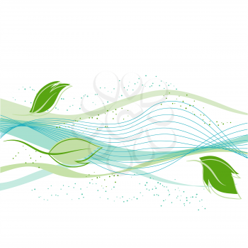 Fresh green leaves background - vector illustration.