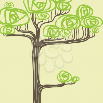 Abstract vector illustration of stylized green tree.