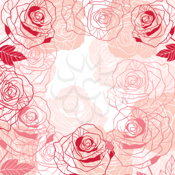 Floral background with pink roses.