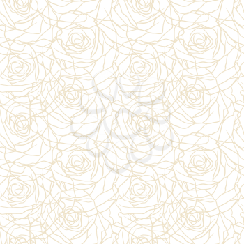 Floral background with roses. Vector seamless pattern
