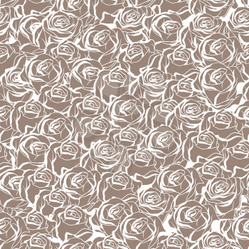 Floral background with roses. Vector seamless pattern.
