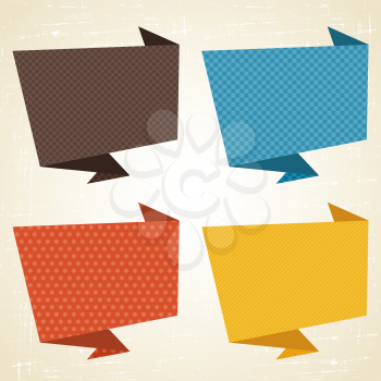 Vector origami background. Banner and speech bubbles.