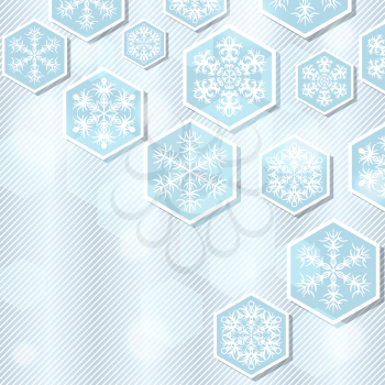 Christmas winter background with snowflake. Vector illustration.