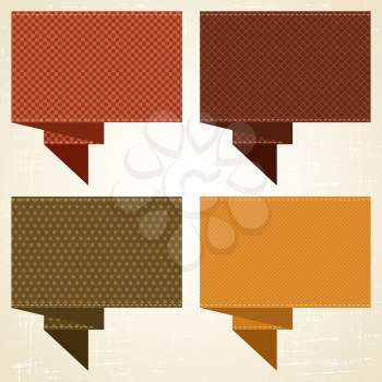 Textured speech bubbles and stickers set in retro style.