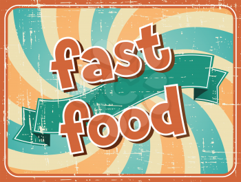 Fast food background in retro style.