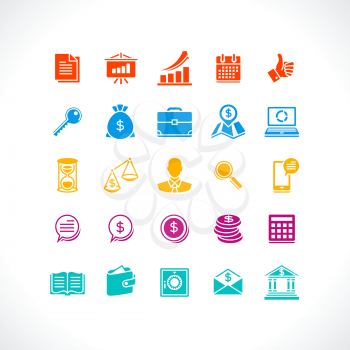 Set of business and money web icons.