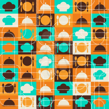 Seamless retro kitchen abstract pattern.