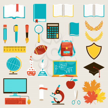 School and education icons set.