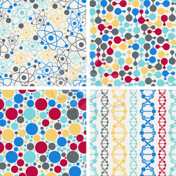Molecular structure abstract seamless patterns.