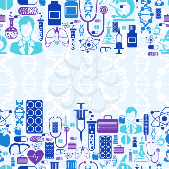 Medical and health care seamless pattern.