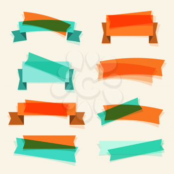 Set of retro ribbons banners and design elements.