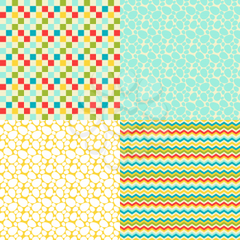 Happy Easter set of seamless patterns.