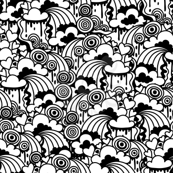 Seamless pattern with abstract doodles.