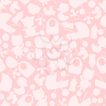 Girl baby shower seamless pattern.