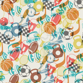 Seamless pattern of sport icons.