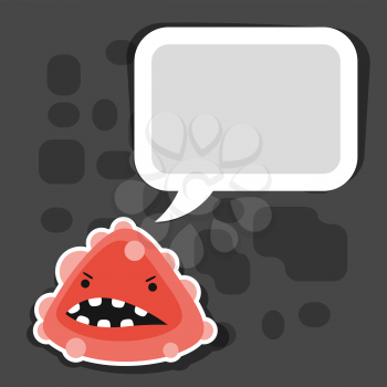 Background with little angry virus, microbe or monster.