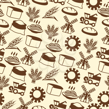 Seamless pattern with agricultural objects.