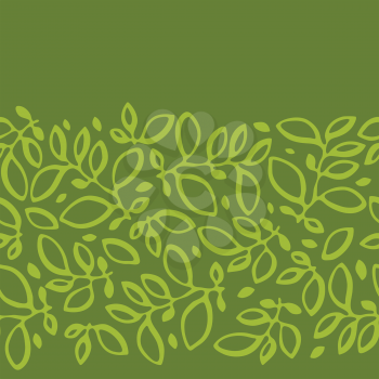 Seamless nature pattern with stylized abstract leaves.