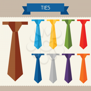 Ties colored templates for your design in flat style.