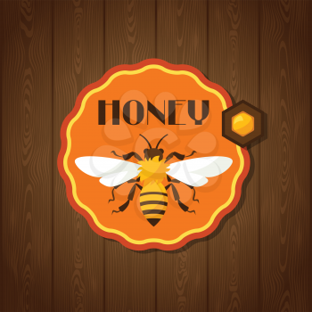 Background design with honey and bee objects.