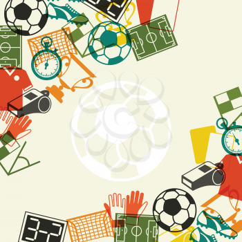 Sports background with soccer (football) flat icons.