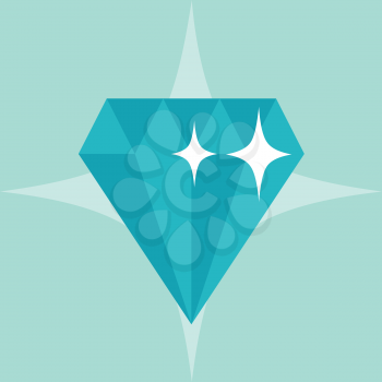 Abstract diamond concept illustration in flat style.
