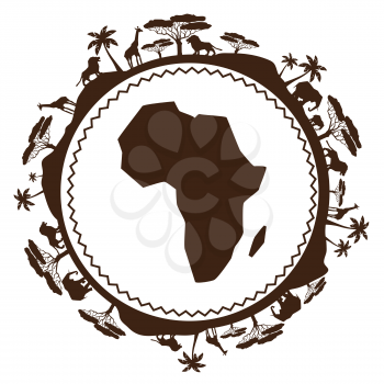 African ethnic background in design flat style.