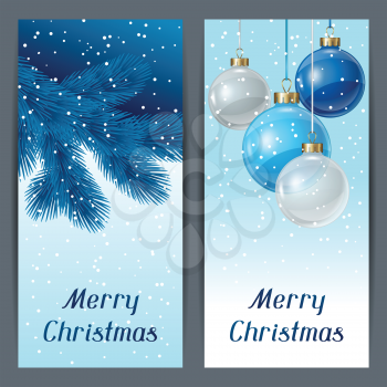 Holiday vertical  card template with christmas balls.