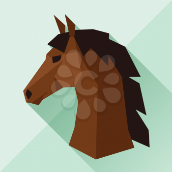 Background with horse head in flat style.