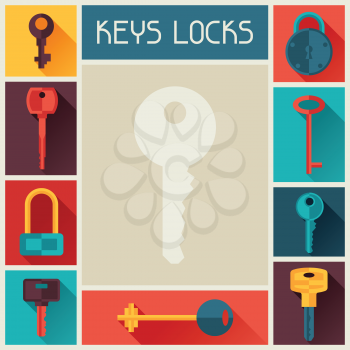 Background design with locks and keys icons.