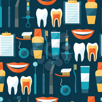 Medical seamless pattern with dental icons.