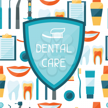 Medical background design with dental equipment icons.