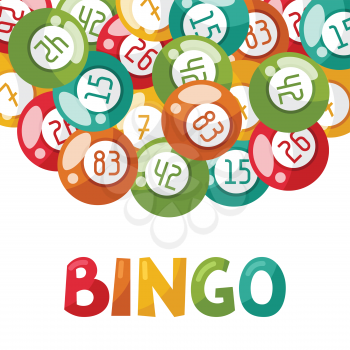 Bingo or lottery game illustration with balls.