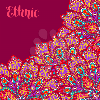 Indian ethnic background with hand drawn ornament.