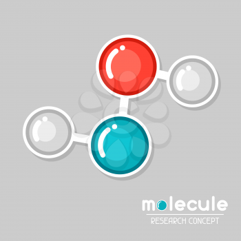 Molecular structure emblem. Research concept in flat style.