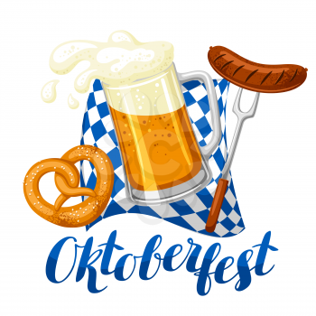 Oktoberfest beer festival. Illustration or poster for feast.