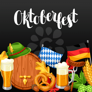 Oktoberfest. Welcome to beer festival. Invitation flyer or poster for feast.