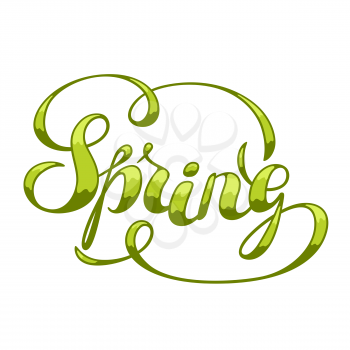 Spring decorative lettering. Seassonal calligraphic hand drawn typographic.