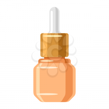 Serum for face. Illustration of object on white background in flat design style.