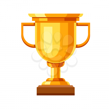 Gold cup icon. Illustration of award for sports or corporate competitions.